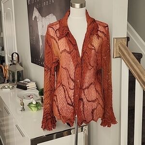 Komarov Accordion Pleated Blouse L